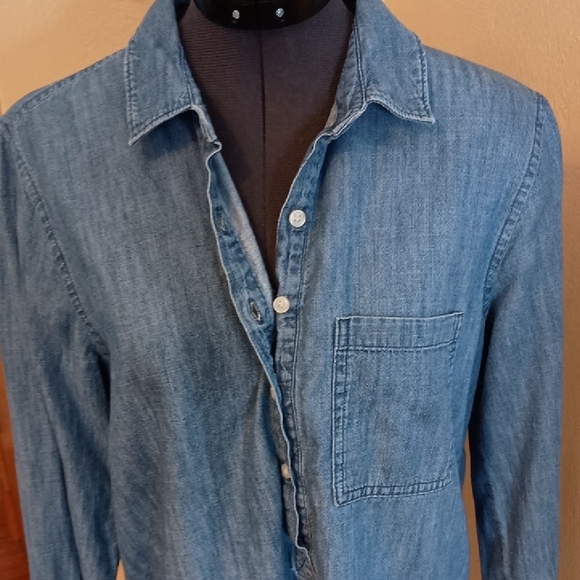 Old Navy Blue Denim Shirt Dress, Sz M, Belt Not Included - Picture 7 of 12